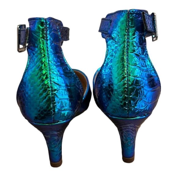 Chase & Chloe Rainbow Snake Iridescent Pointed Toe Heels NIB Designer US 5.5 - Picture 15 of 15
